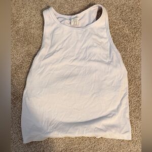 Yogalicious White Ribbed Tank Top